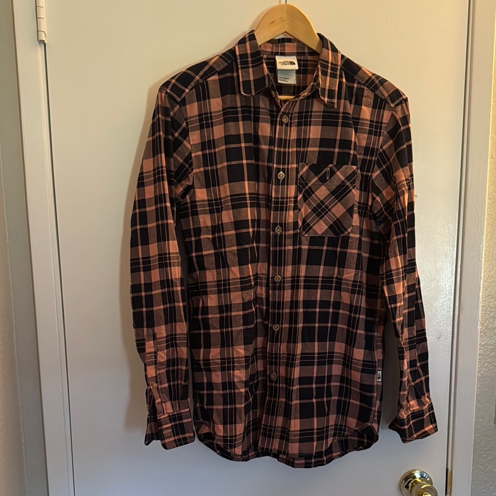The North Face Black and Orange Casual Button Down Shirt